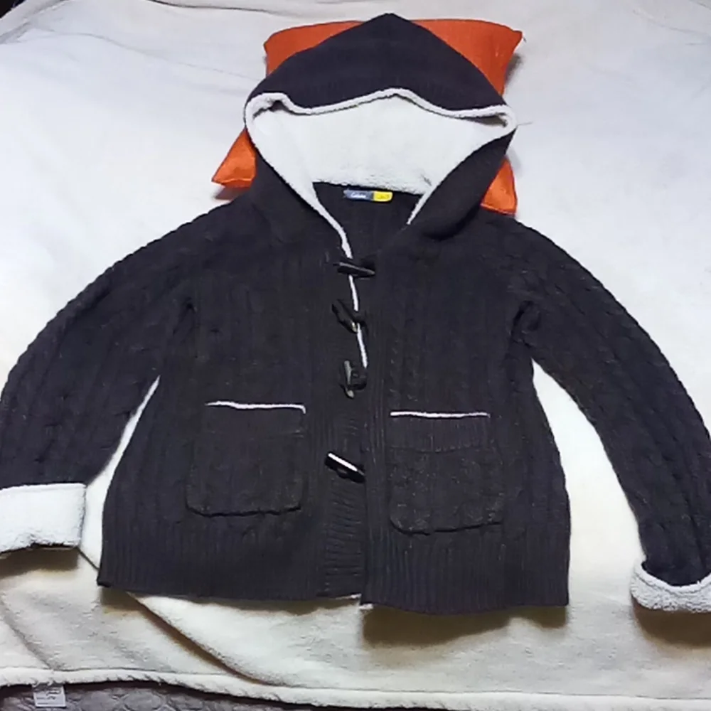Cabela's deer lodge hooded sweater. Brown and cream. - Picture 1 of 5